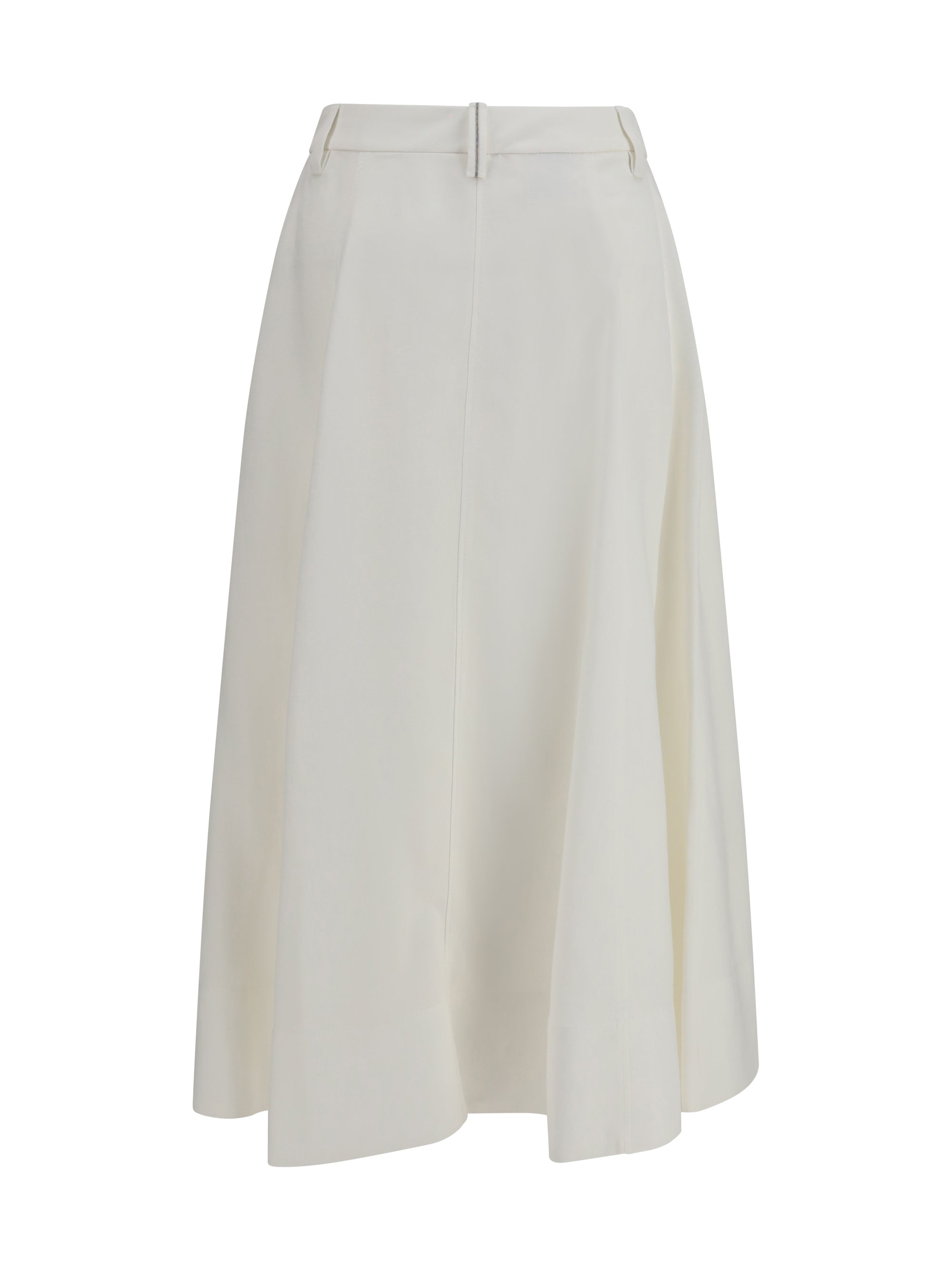 fluid twill tailored skirt with monili