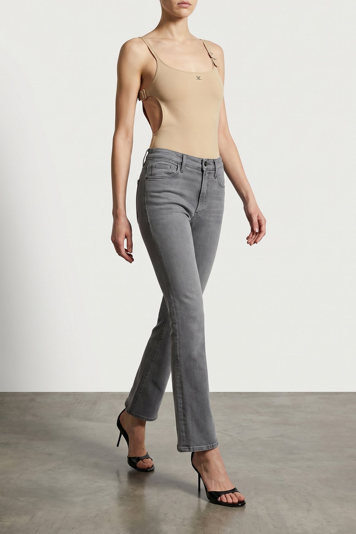 the hustler ankle fray stretch cotton denim jeans