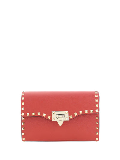 small rockstud grained calfskin shoulder bag