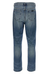 5 pocket stonewashed cotton denim jeans