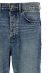 5 pocket stonewashed cotton denim jeans