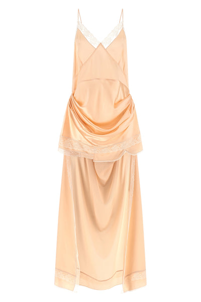 magda butryms long petticoat dress 42 is made of pure satin silk