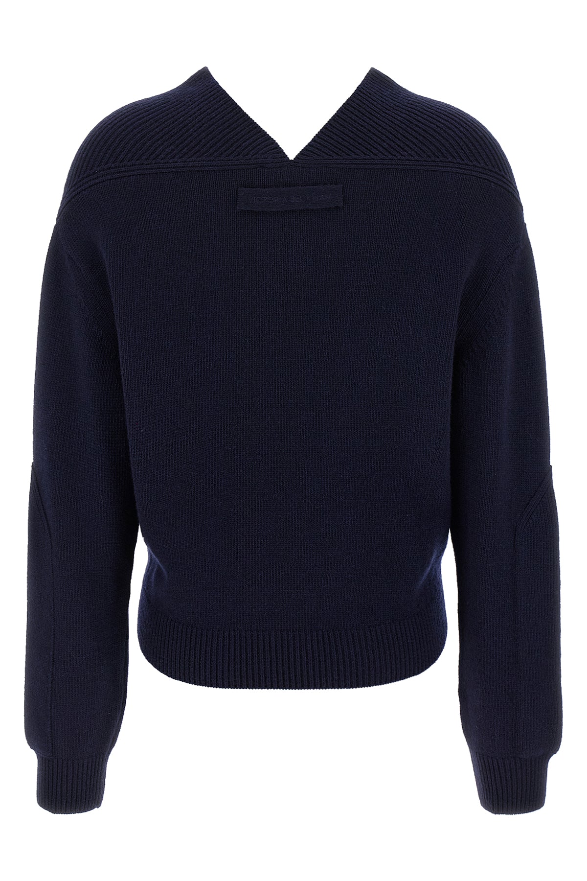 v-neck yoke detail cashmere blend sweater