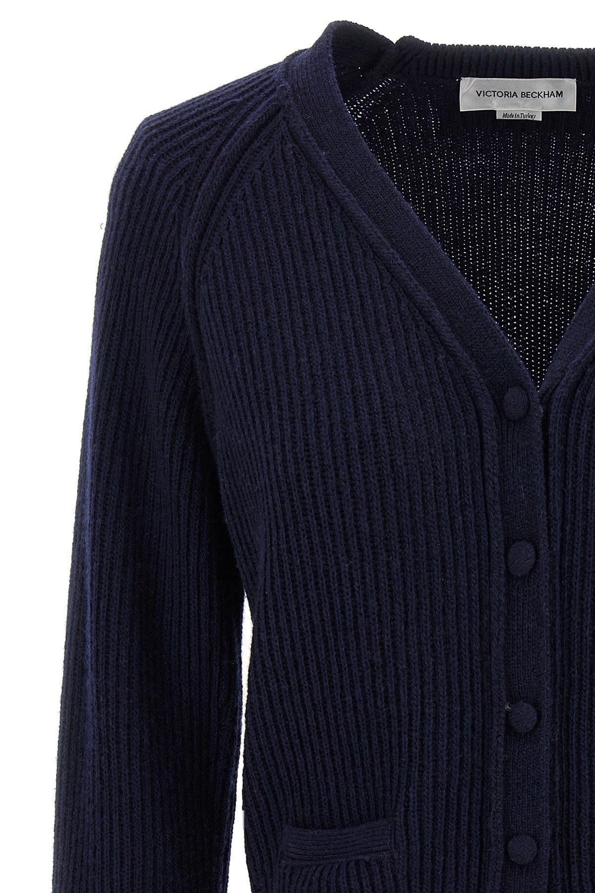 stepped hem cashmere blend cardigan
