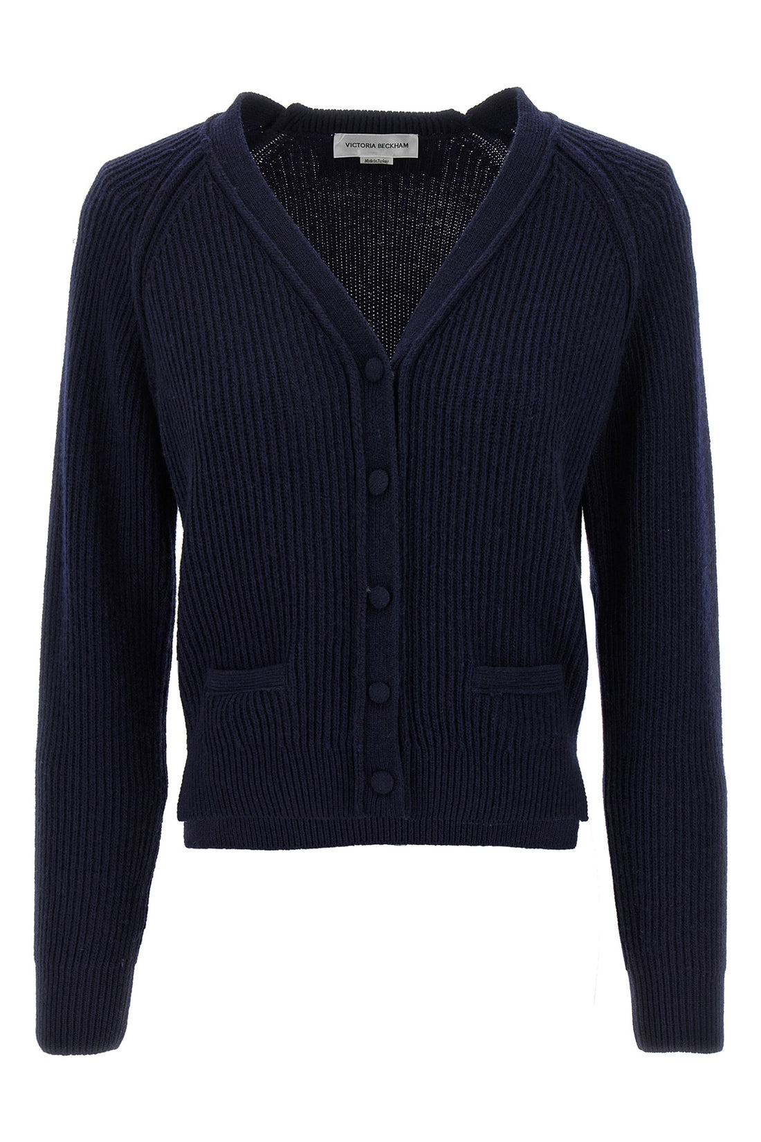 VICTORIA BECKHAM M stepped hem cashmere blend cardigan