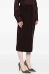 midi skirt in slightly stretch wool knit