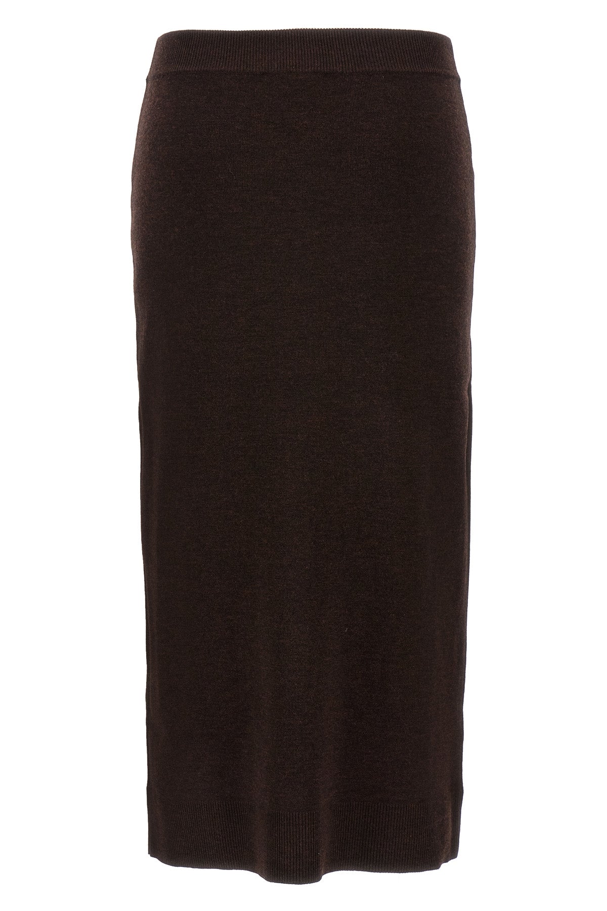 midi skirt in slightly stretch wool knit