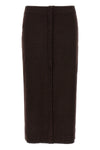 midi skirt in slightly stretch wool knit