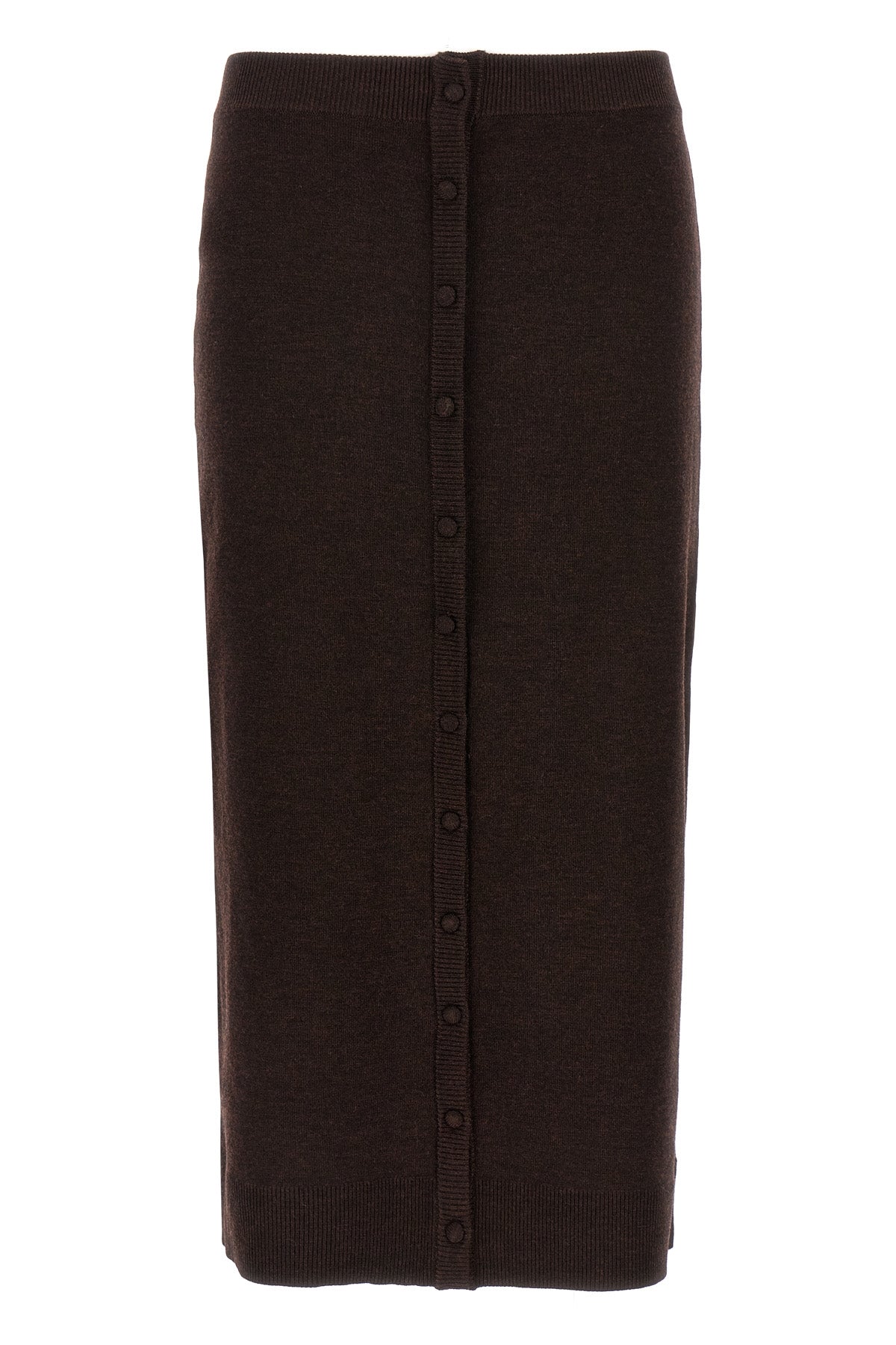 midi skirt in slightly stretch wool knit