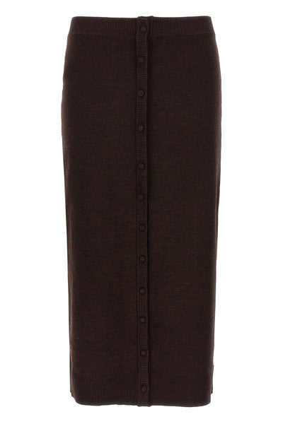 midi skirt in slightly stretch wool knit