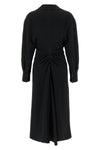 chemiser long sleeve polo collar midi viscose blend dress