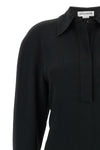 chemiser long sleeve polo collar midi viscose blend dress
