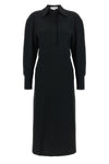 chemiser long sleeve polo collar midi viscose blend dress