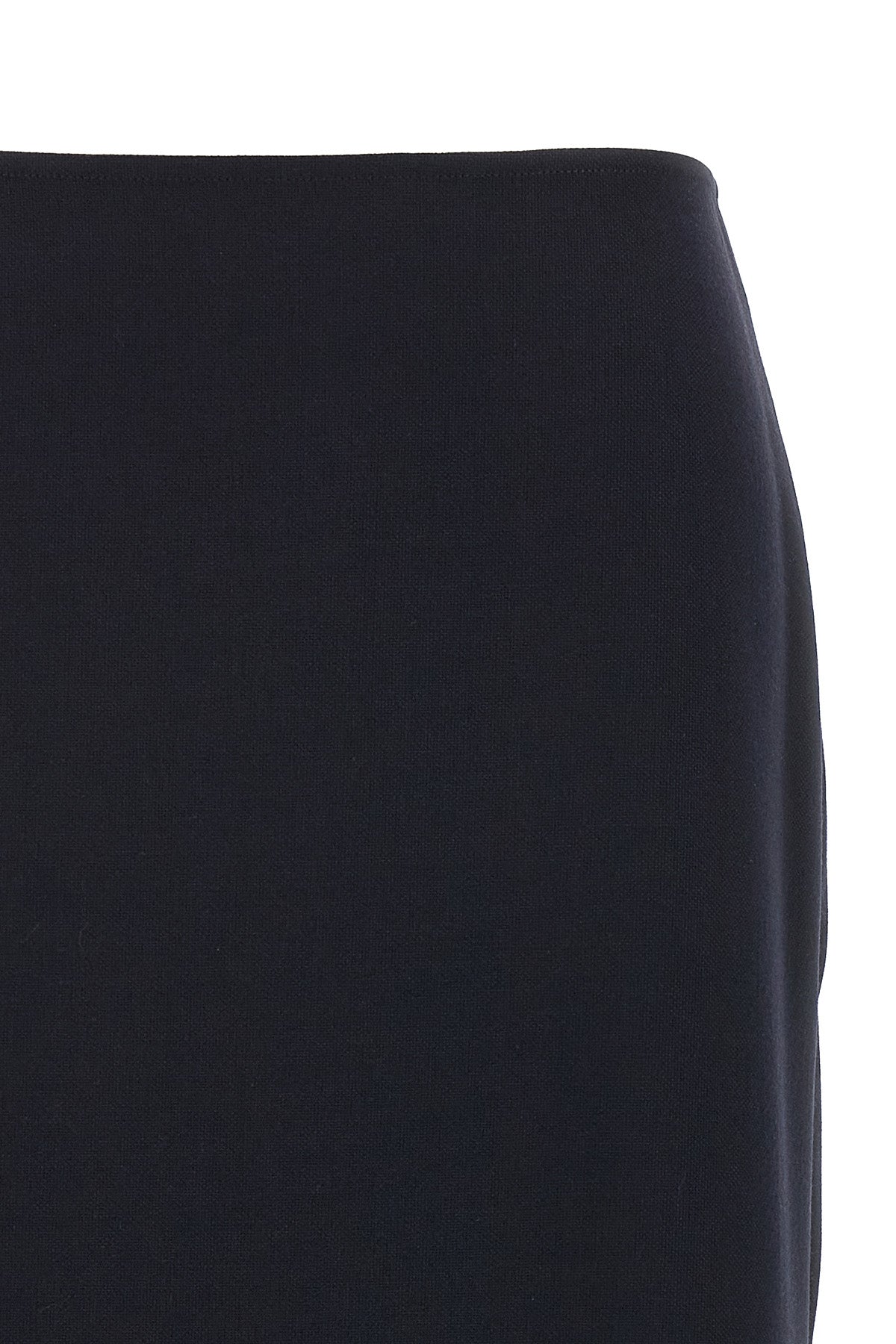 kick detail wool crêpe skirt