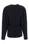 twist detail wool crêpe blouse
