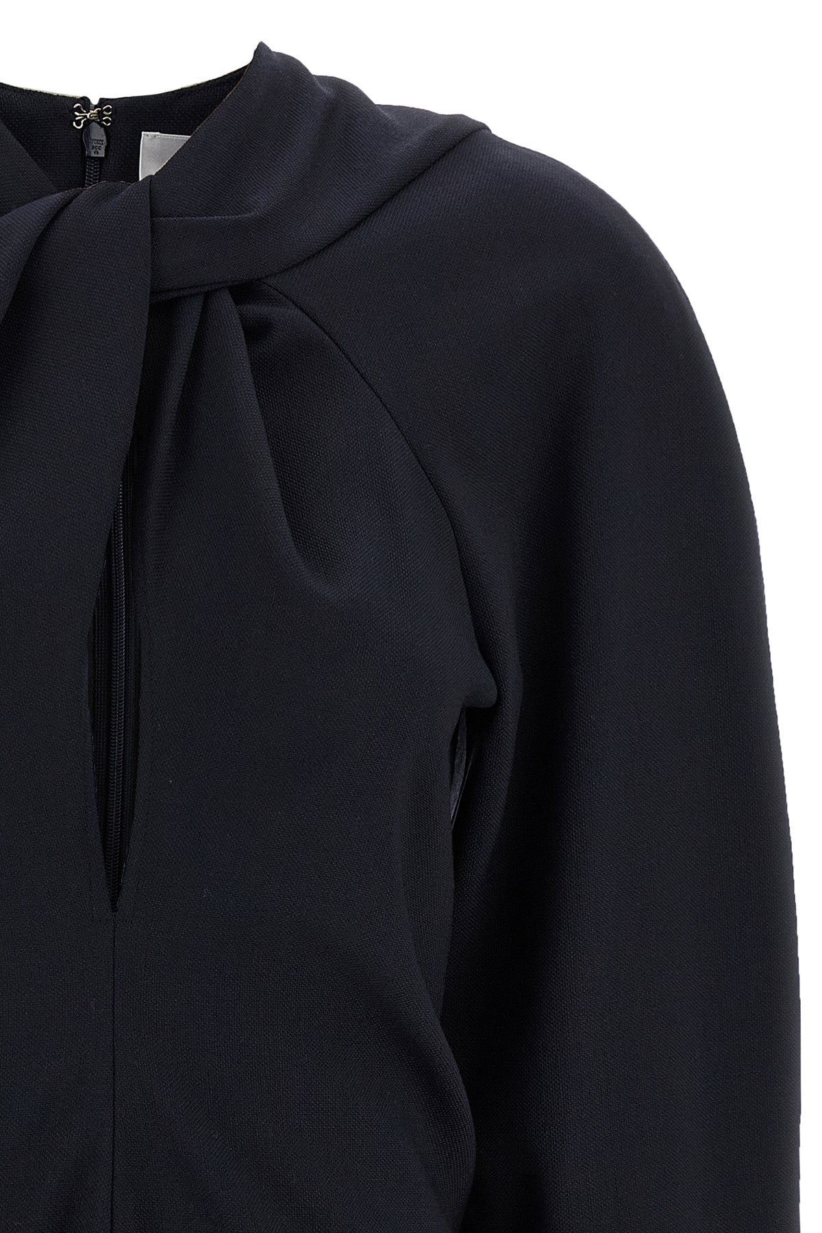 twist detail wool crêpe blouse
