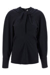 twist detail wool crêpe blouse