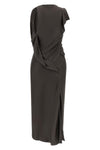 kyra crêpe satin midi dress draped