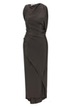 kyra crêpe satin midi dress draped