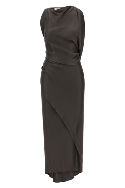 kyra crêpe satin midi dress draped