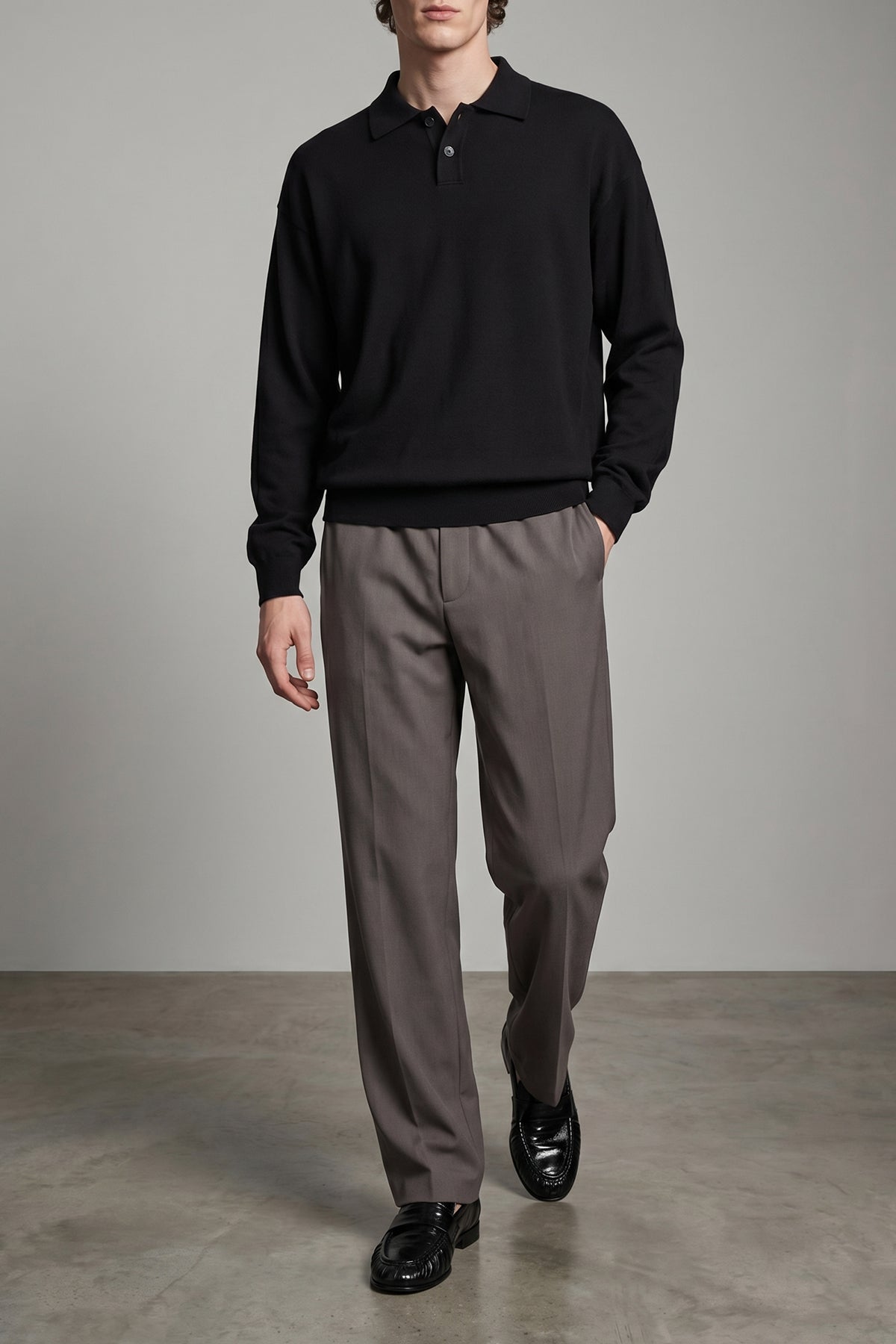 ry top polo shirt in french terry cotton and cashmere