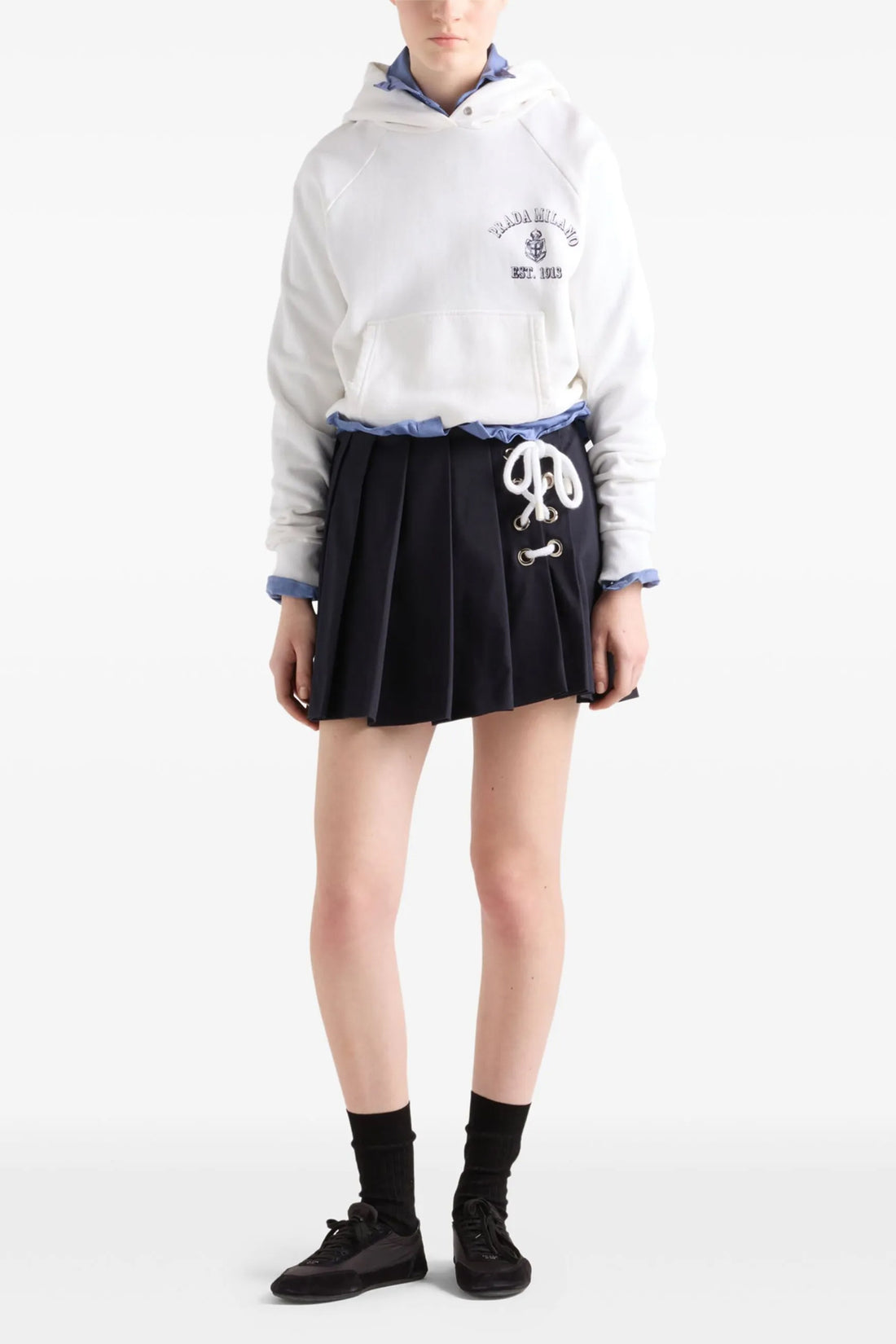 PRADA L gauze cotton hoodie