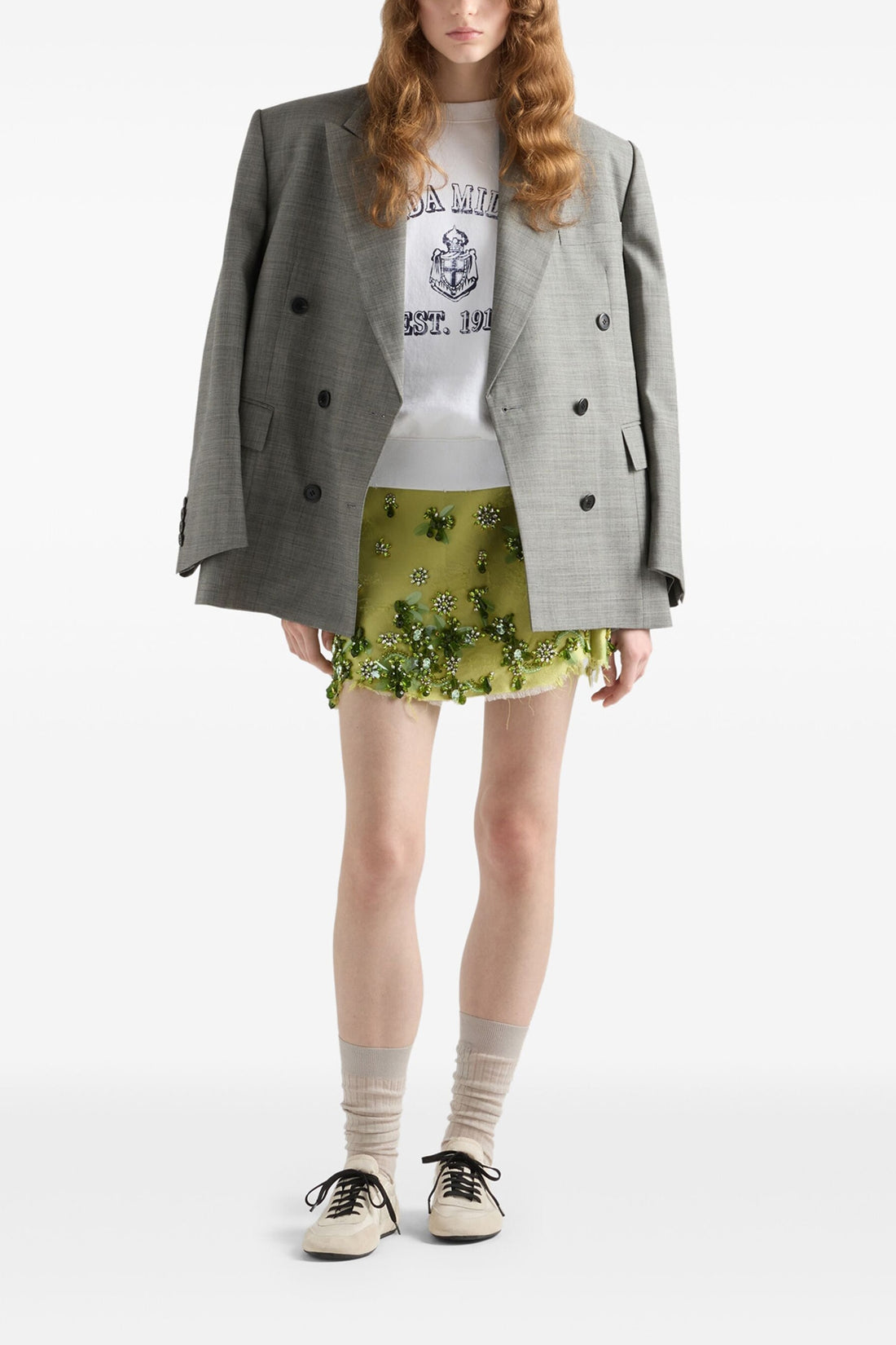 PRADA L gauze delavé cotton sweatshirt