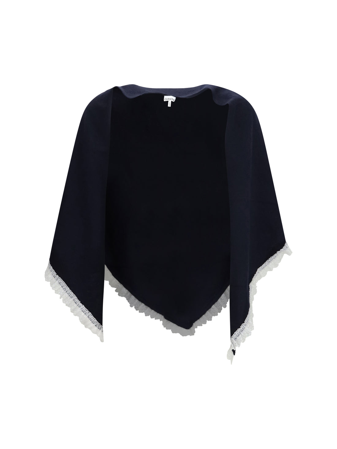 GANNI OS openwork wool cape