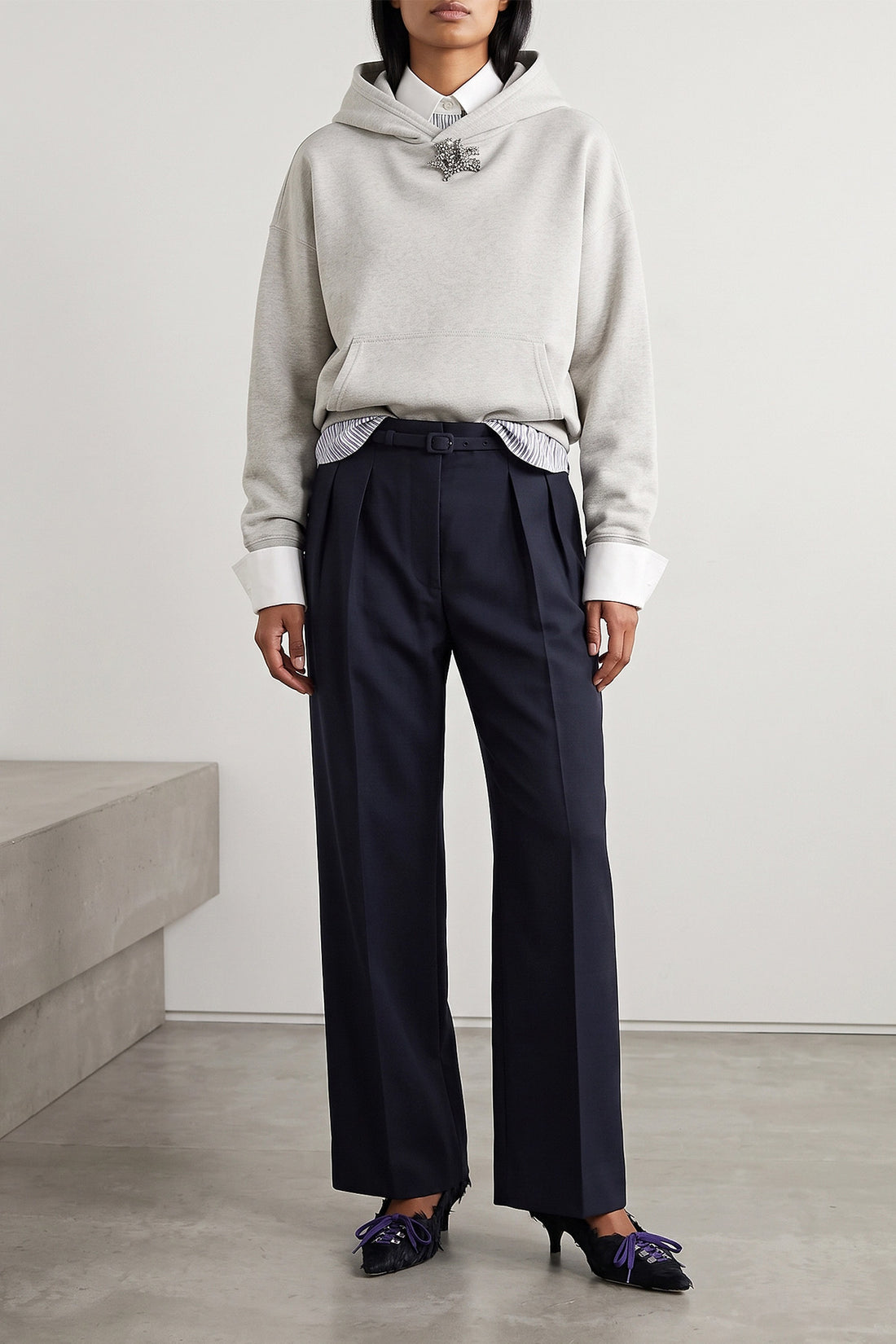 PRADA M the prada pure cotton hoodie redefines the codes of sportswear through sophistic