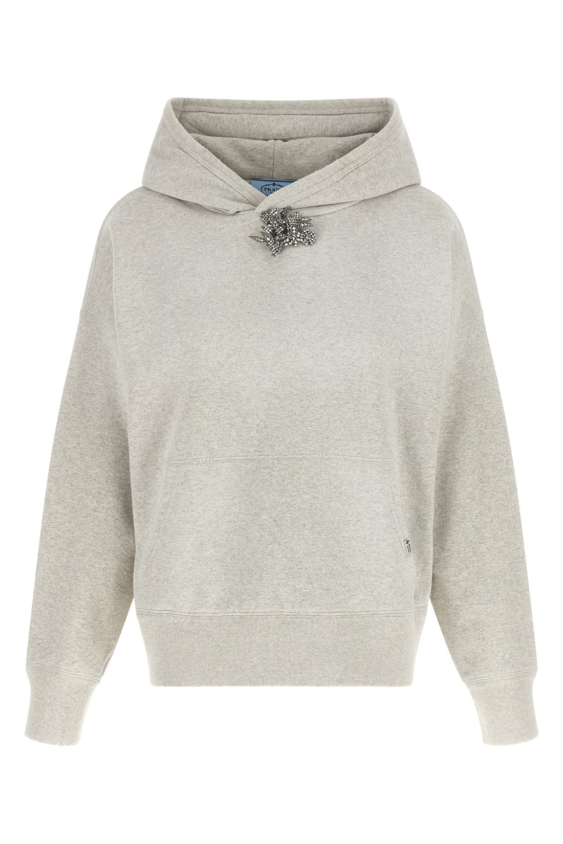 PRADA M the prada pure cotton hoodie redefines the codes of sportswear through sophistic