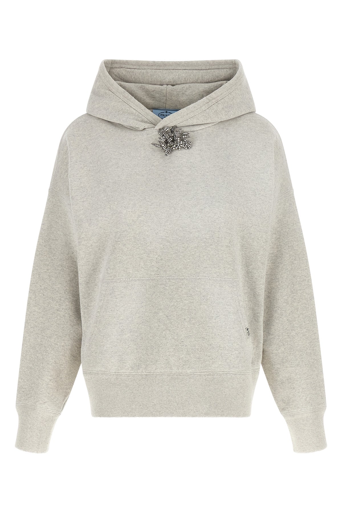 the prada pure cotton hoodie redefines the codes of sportswear through sophistic