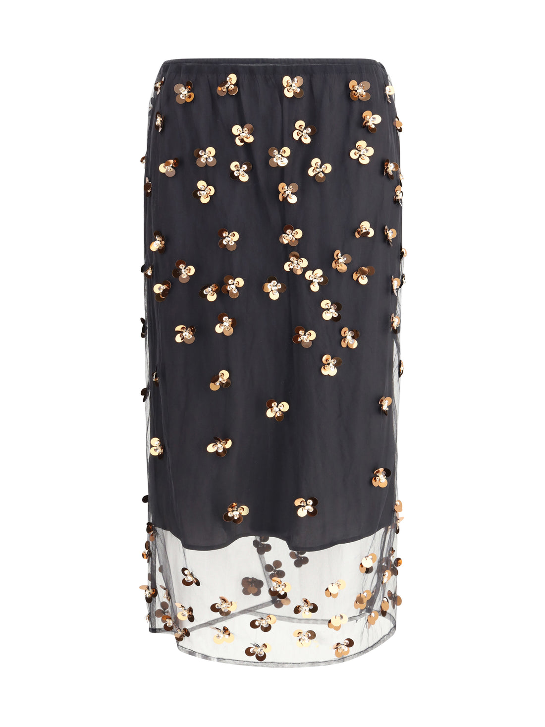 FORTE_FORTE 0 “petites étoiles” embroidered tulle skirt