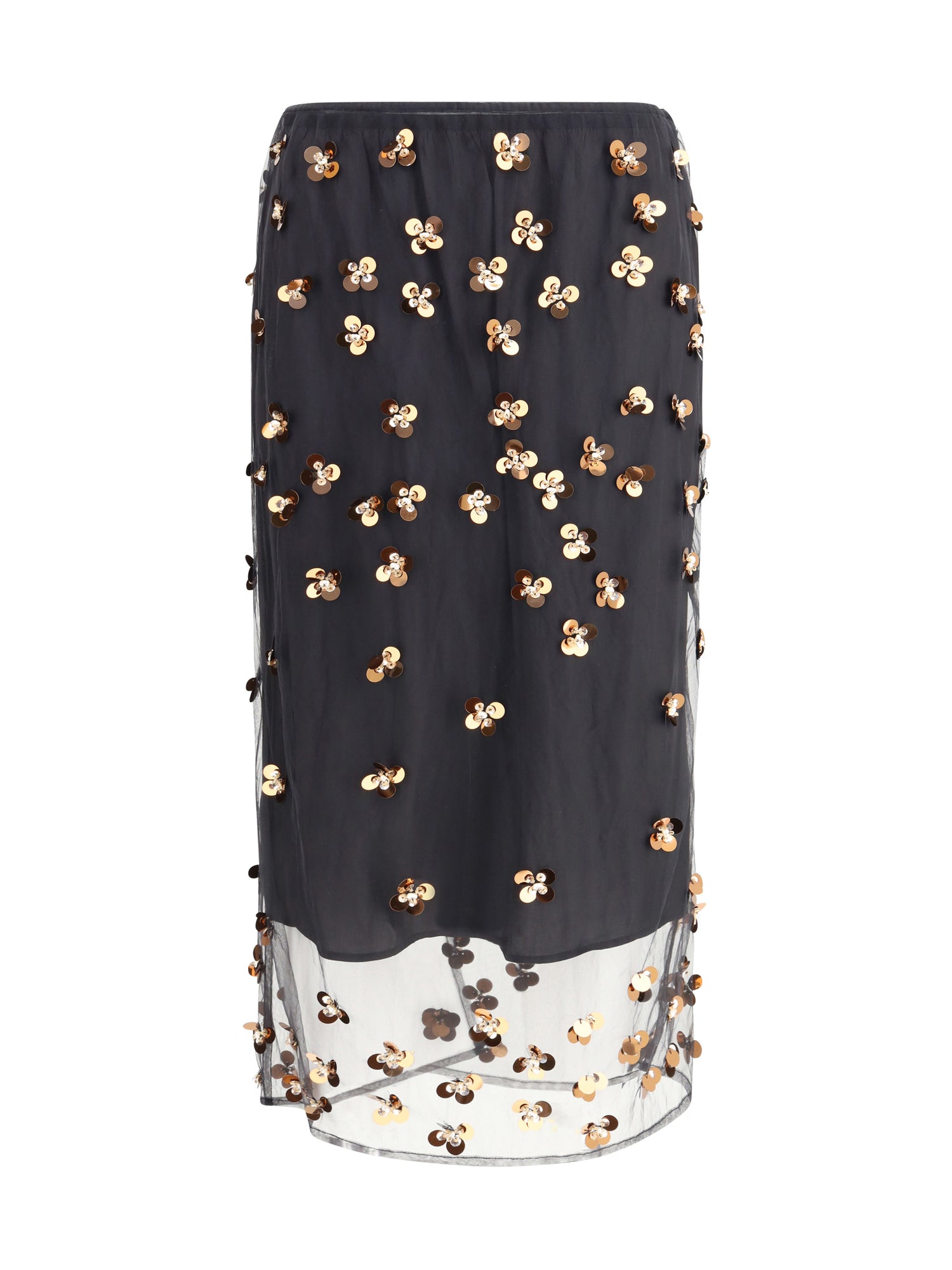 FORTE_FORTE 0 “petites étoiles” embroidered tulle skirt 