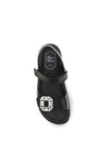 leather sandals with crystal buckle