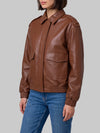 dark copper astra bomber jacket