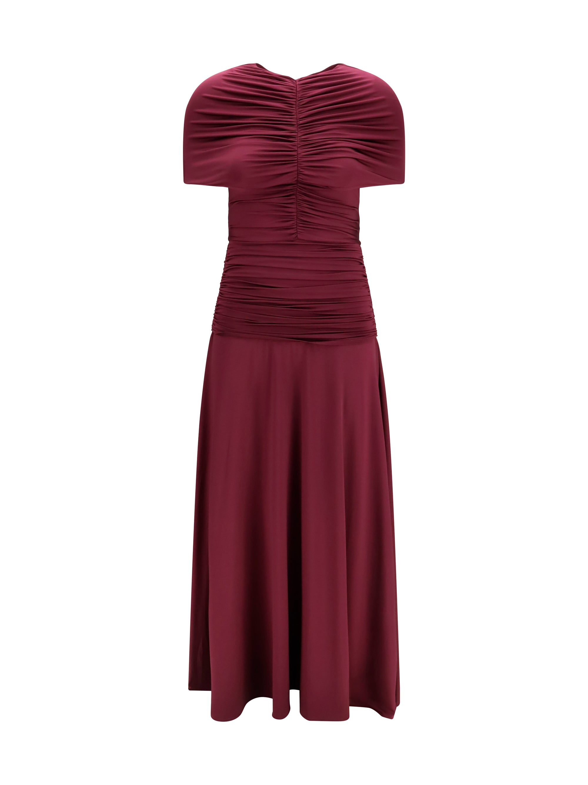 ruched midi dress in jersey