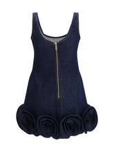 SELF-PORTRAIT 6 denim 3d flower mini dress