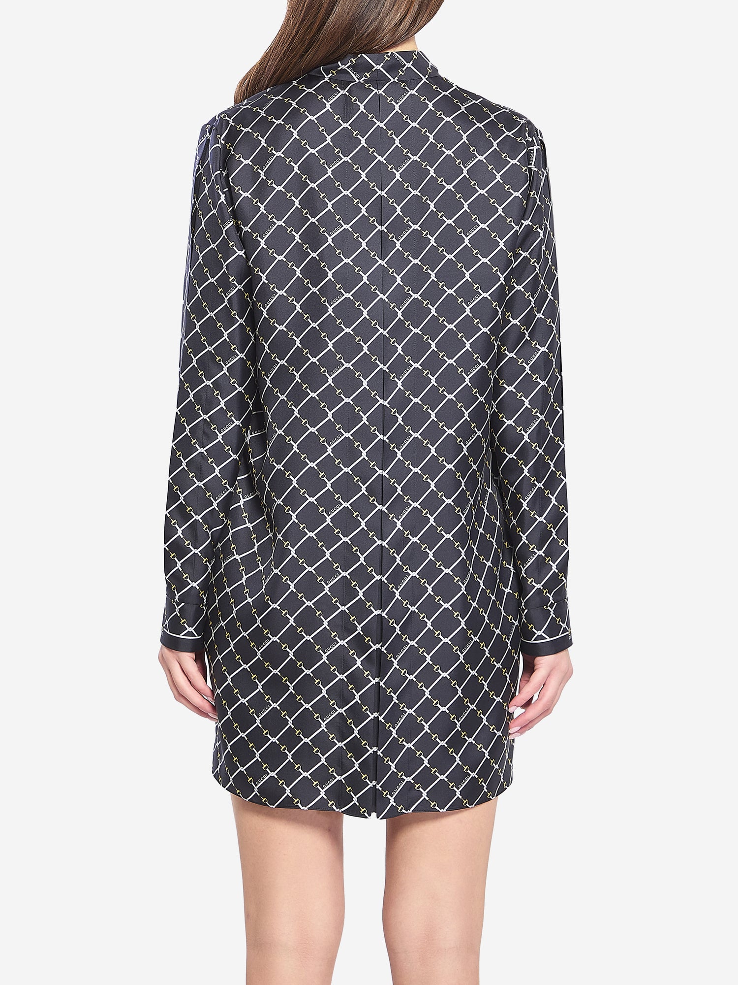 GUCCI 42 printed silk twill dress