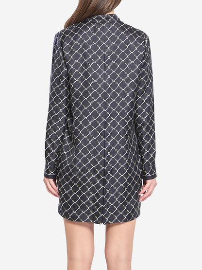 GUCCI 42 printed silk twill dress