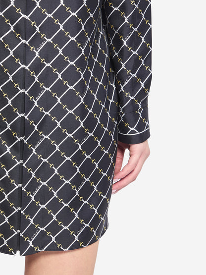GUCCI 42 printed silk twill dress
