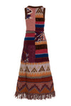 elena long multicolor and multifantasia knit dress