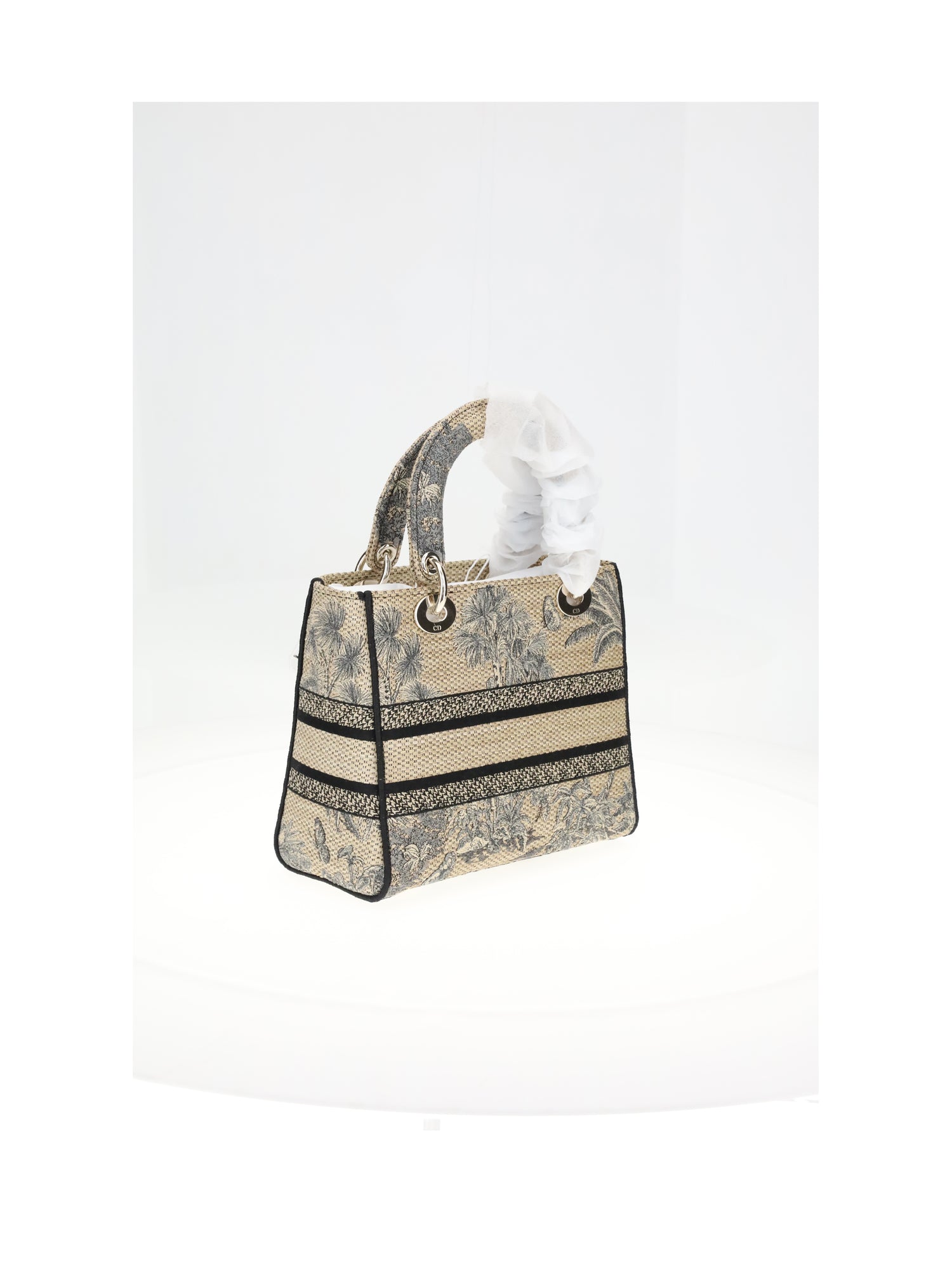 DIOR OS lady dior m embroidery palm rafia
