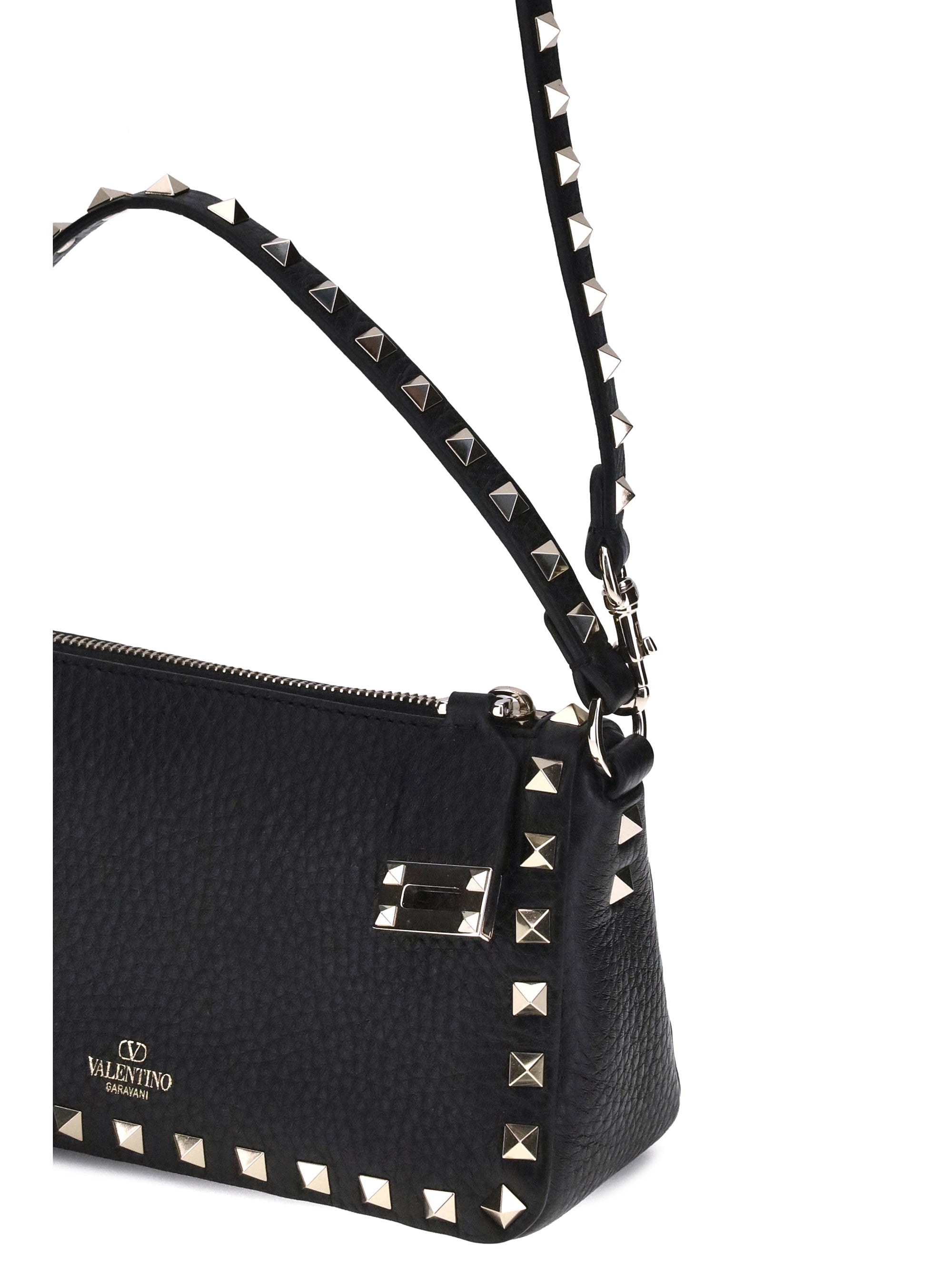 rockstud zip-up shoulder bag