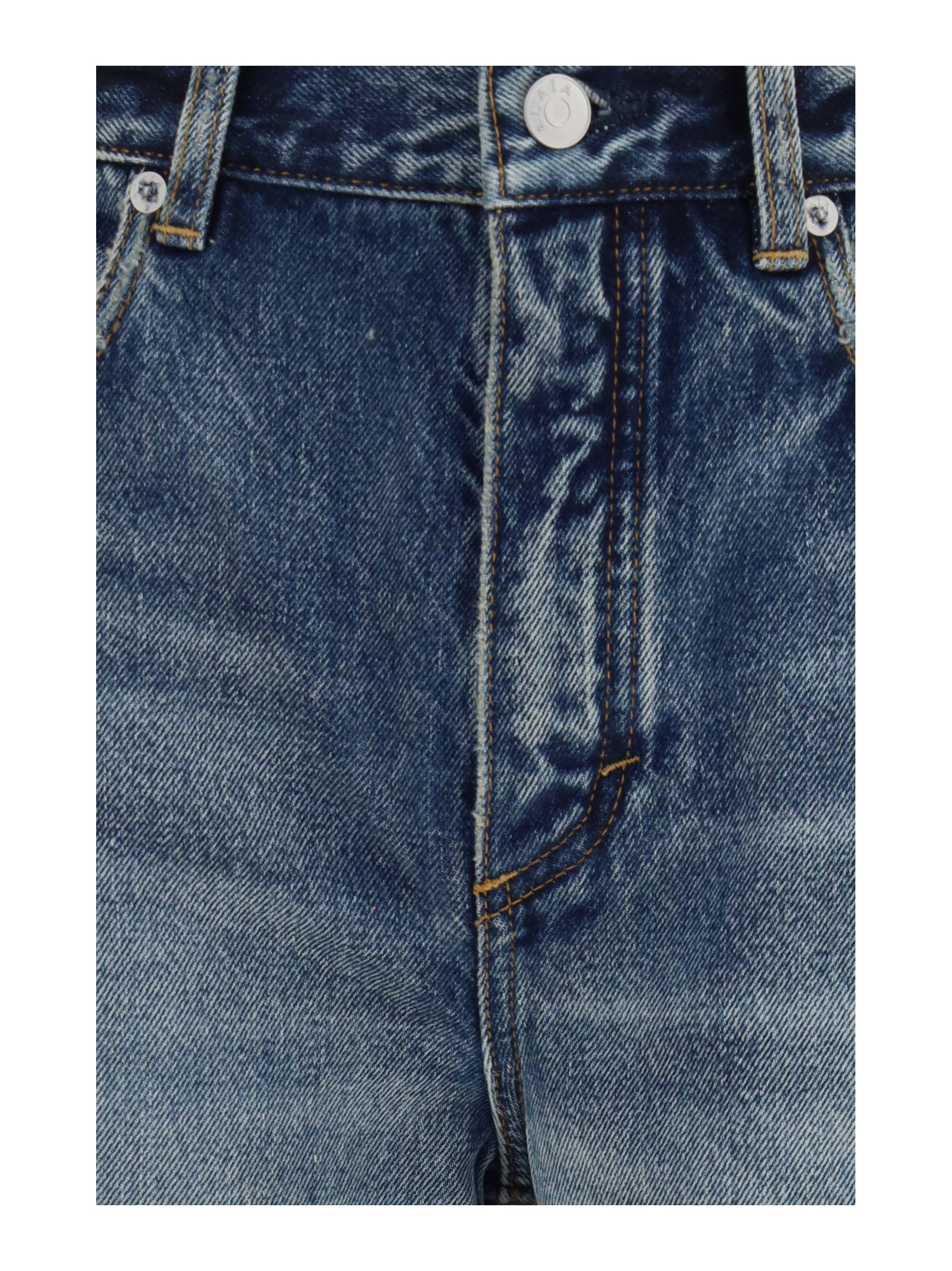 straight-leg denim jeans
