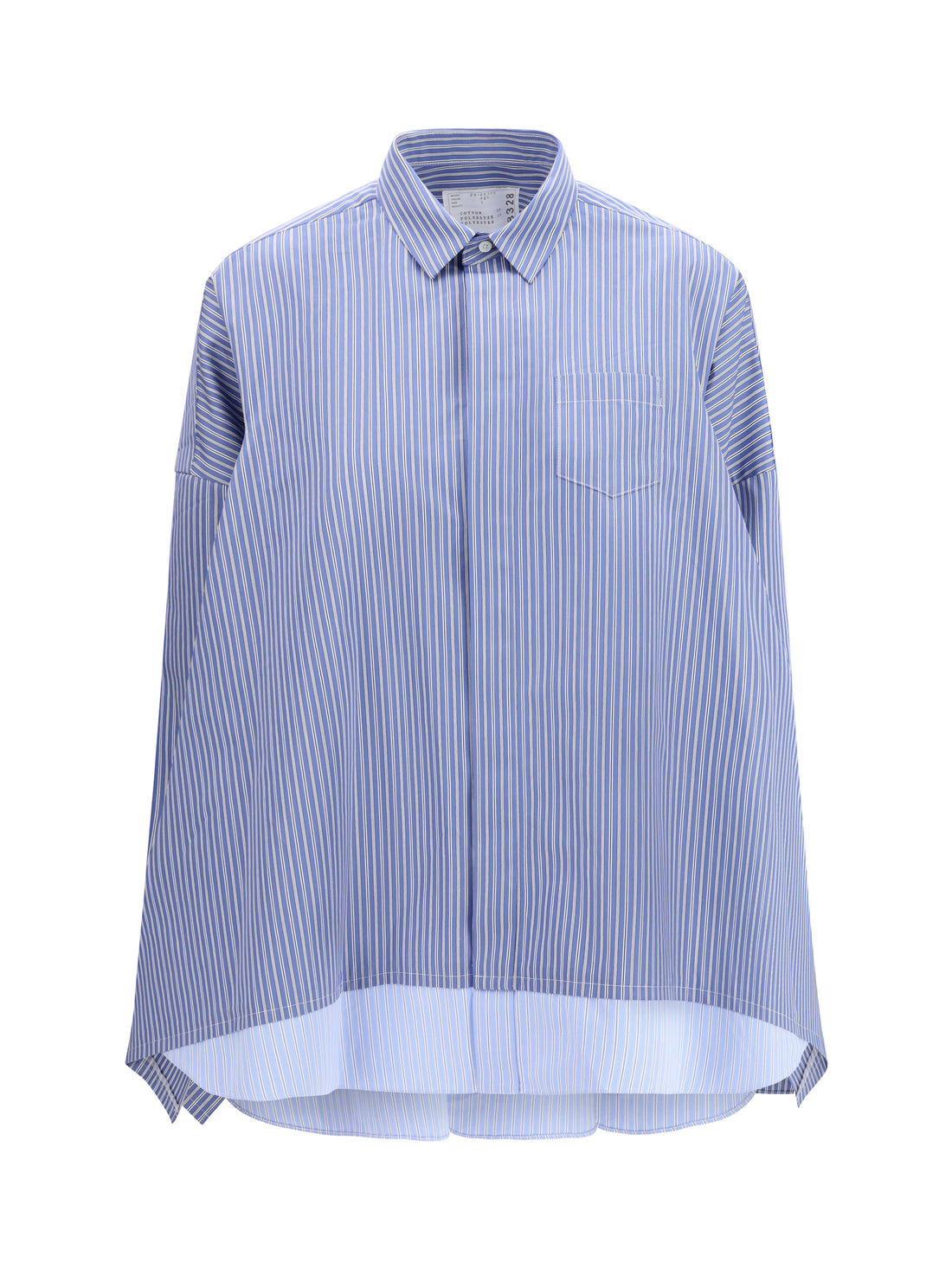SACAI 1 striped poplin shirt 