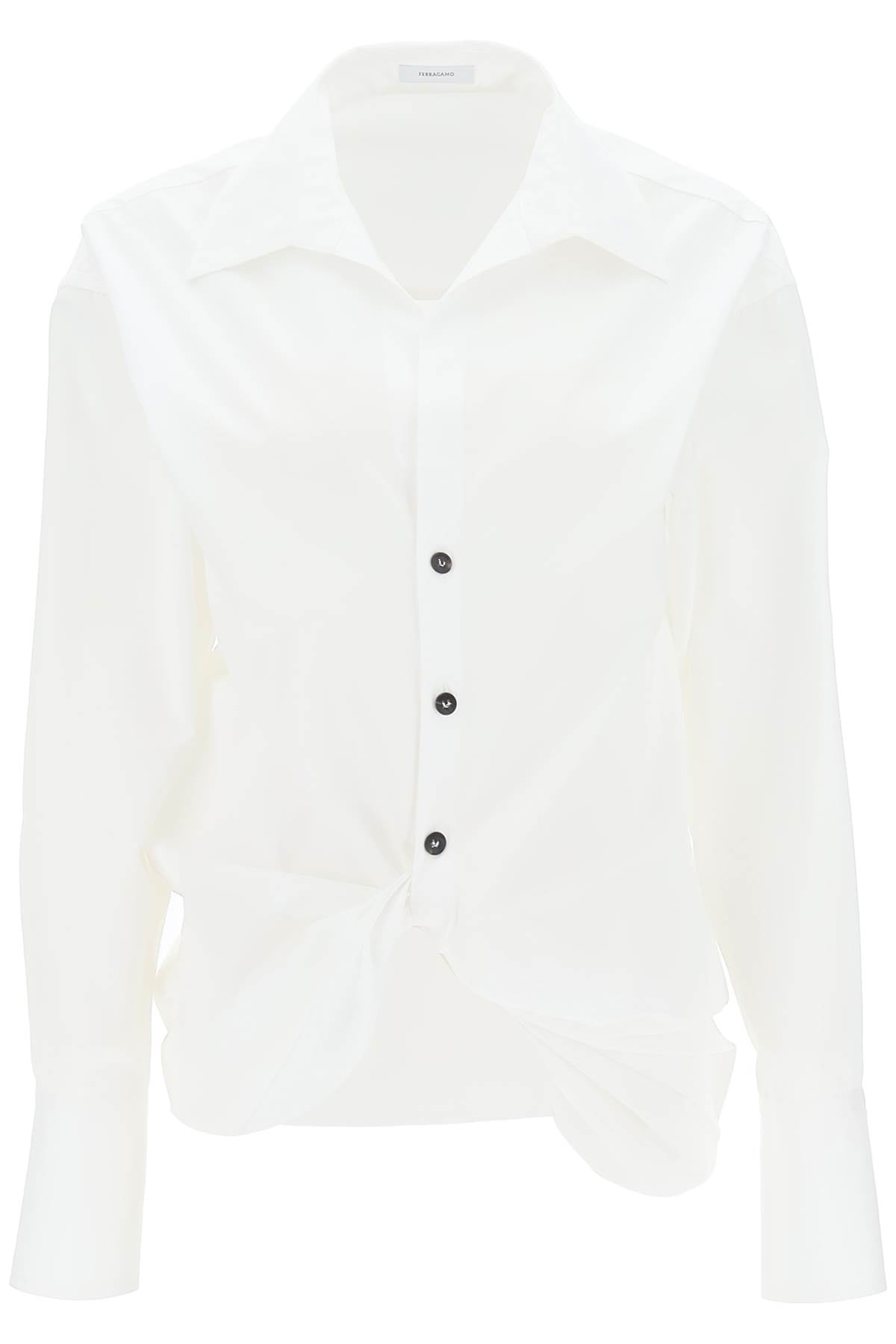 shirt with draped hem