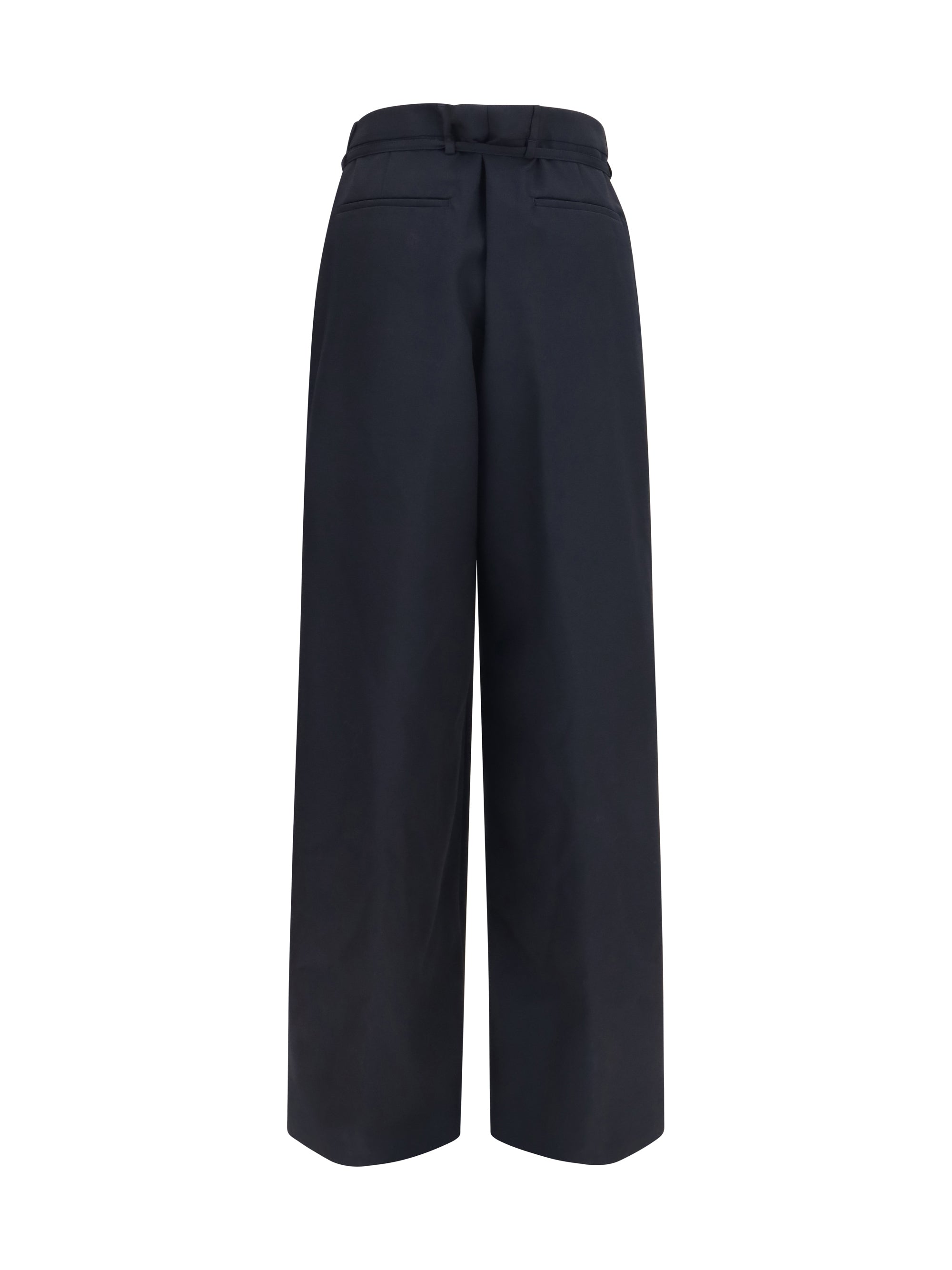 wide-leg pants with drawstring