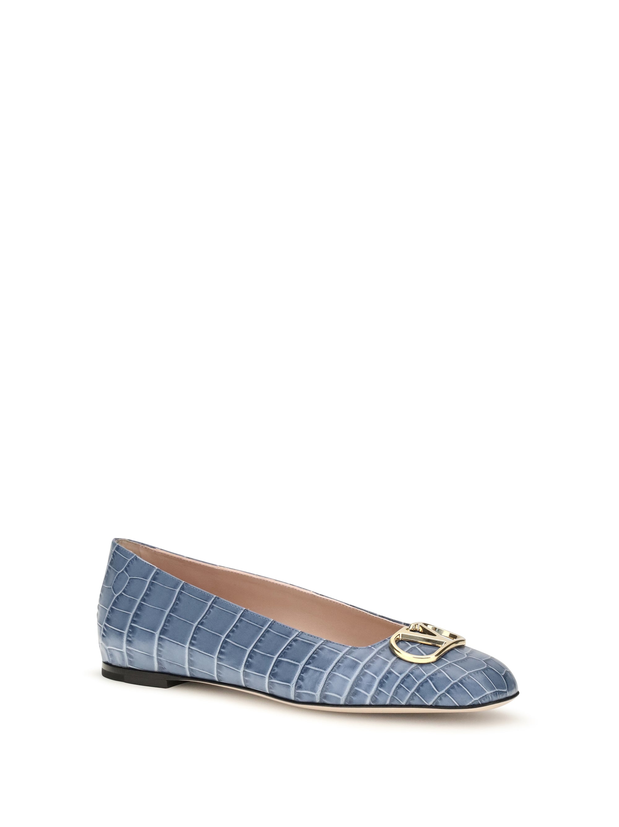 vlogo signature croc-effect ballerinas