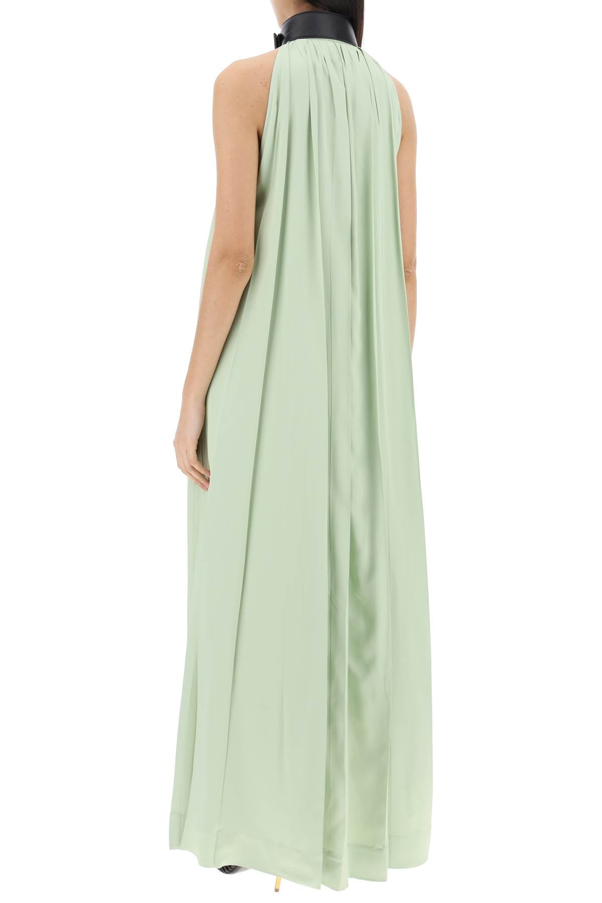 maxi dress with leather buckle detail