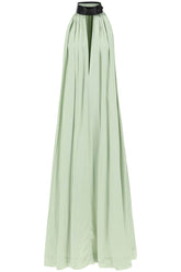 maxi dress with leather buckle detail